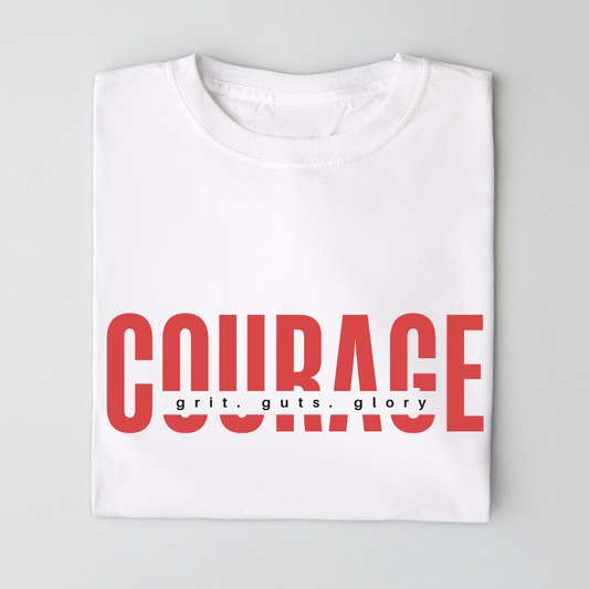 Courage (White) - Unisex Classic Crew T-Shirt