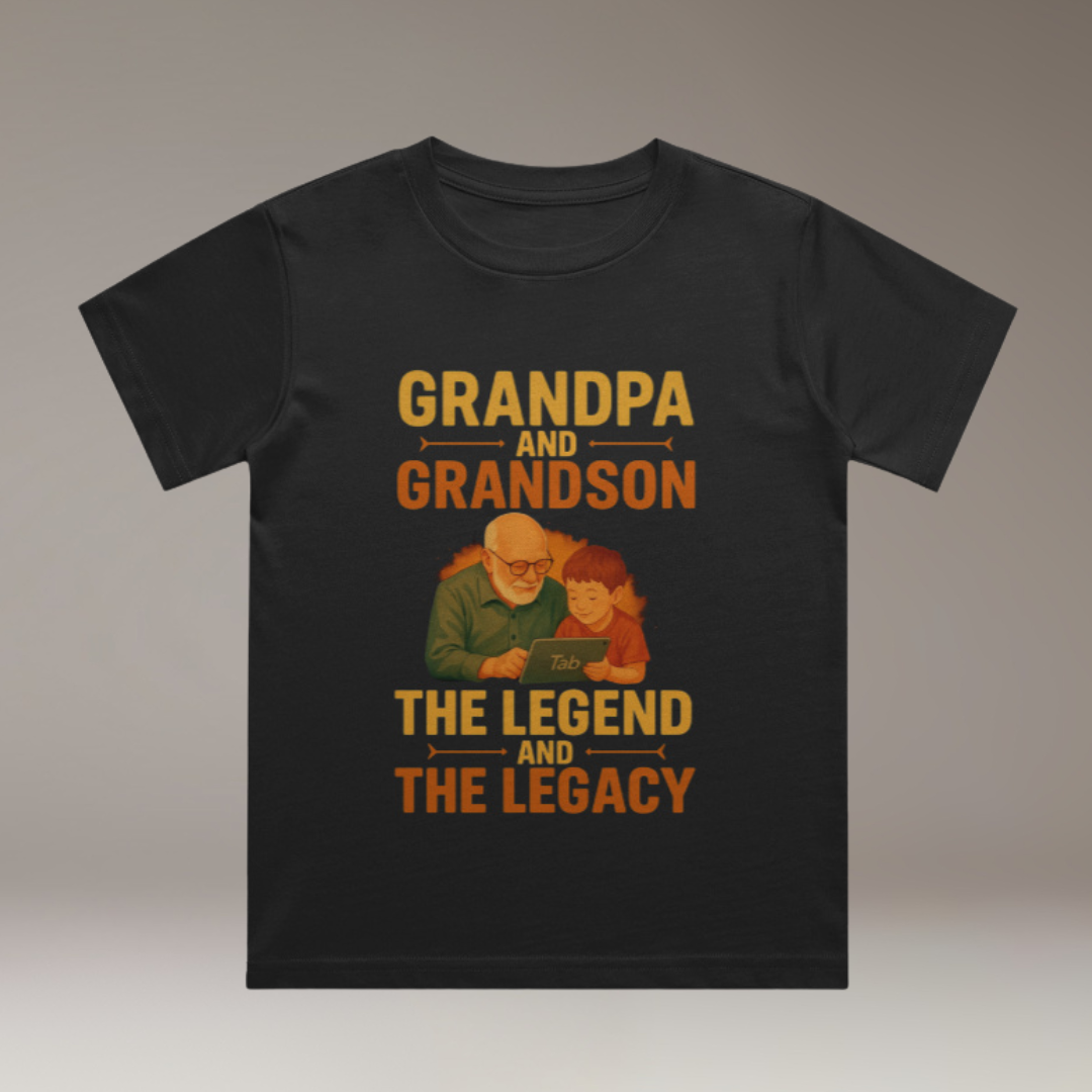 Grandson Grandpa Legend - Boy's Crew Neck T-Shirt