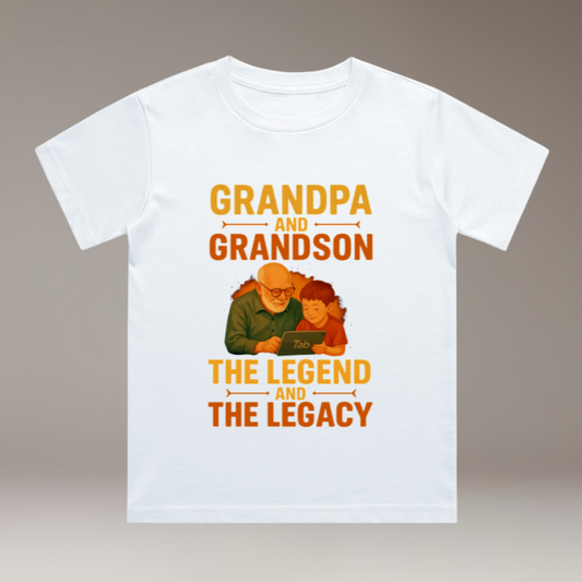 Grandson Grandpa Legend - Boy's Crew Neck T-Shirt