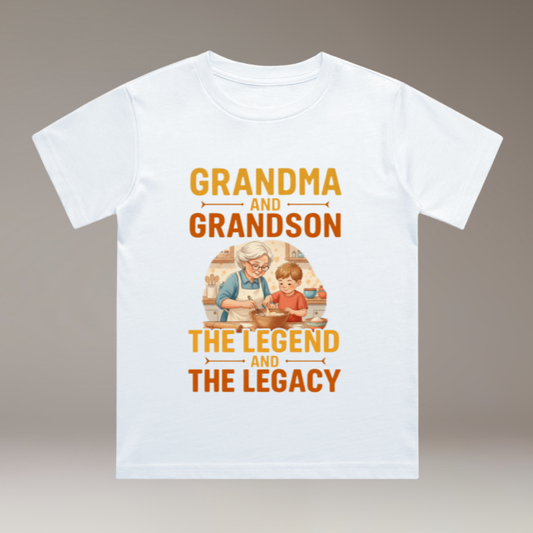 Grandson Grandma Legend - Boy's Crew Neck T-Shirt