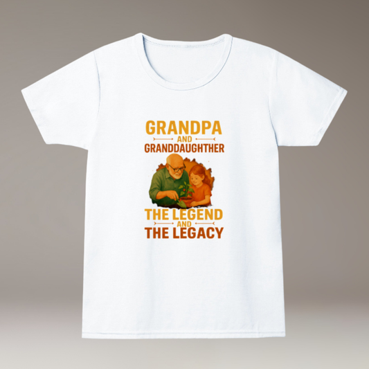 Granddaughter Grandpa Legend - Girl's Crew Neck T-Shirt