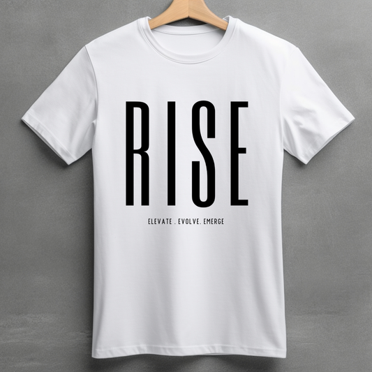 Rise (White) - Unisex Classic Crew T-Shirt